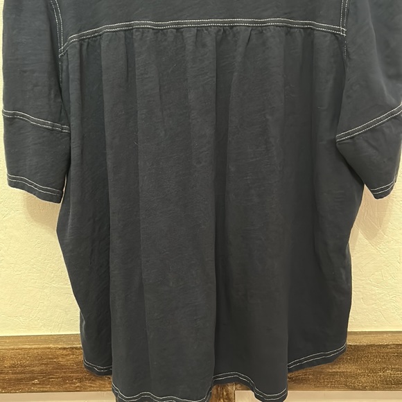 Navy Blue Puff-Sleeve A-Line Tunic - Picture 8 of 8
